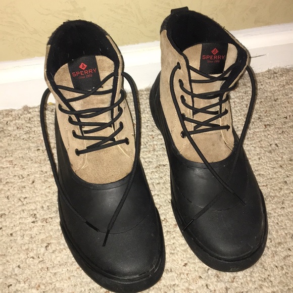 sperry cutwater deck boot black